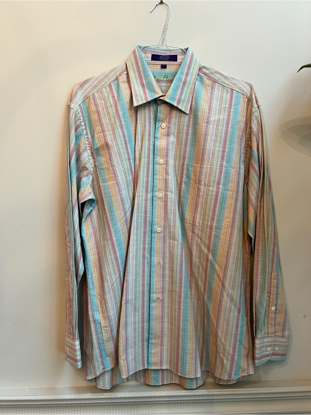 Alan Flusser Pastel Multi-Stripe Long-Sleeve Button-Up Shirt